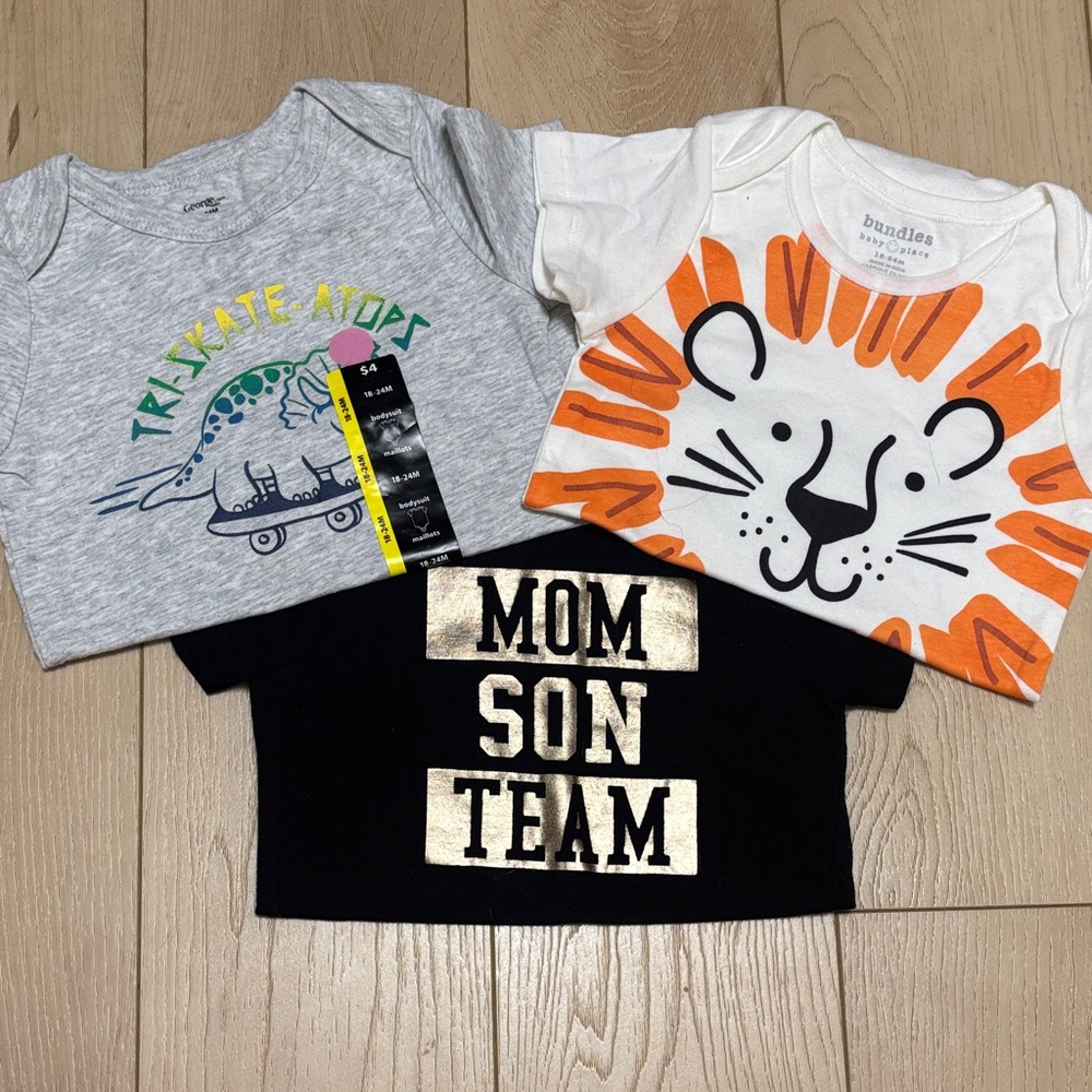 Bonds Kids Bodysuits - Gray, White, Black